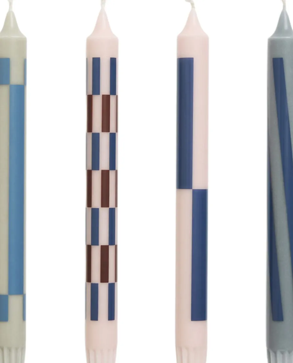 Lys & Lysestager<Hay Pattern Candle - Set of 4