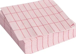 Tilbehør Til Bordet<Hay Pattern Napkins-Set of 20 Cocktail-Light pink and red grid