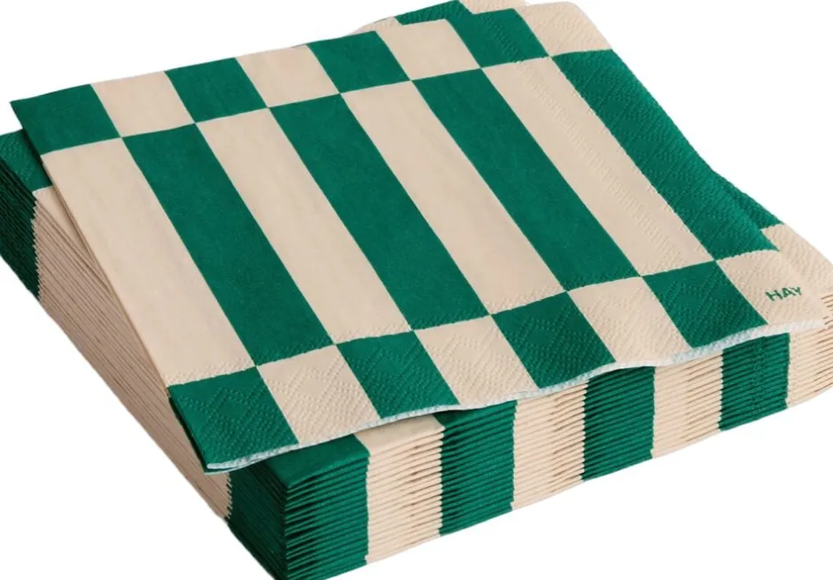 Tilbehør Til Bordet<Hay Pattern Napkins-Set of 20 Cocktail-Off-white and green