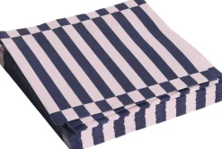 Tilbehør Til Bordet<Hay Pattern Napkins-Set of 20 Dinner-Light pink and dark blue pillar strip