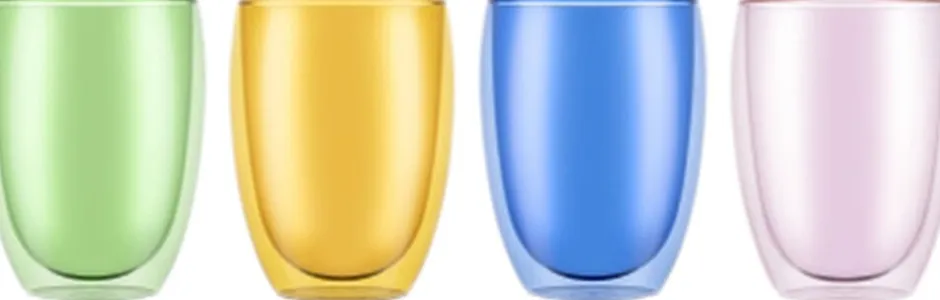 Glas<Bodum PAVINA 4 stk. dobbeltvægget glas, 0. 35 l