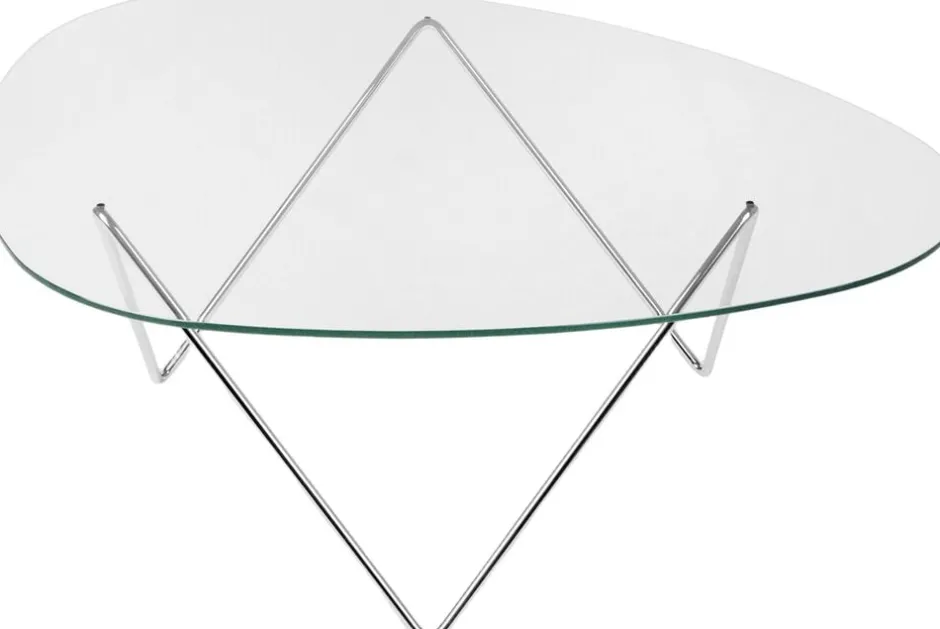 Møbler<Gubi Pedrera Coffee Table Base: Chrome, Top: Transparent Glass