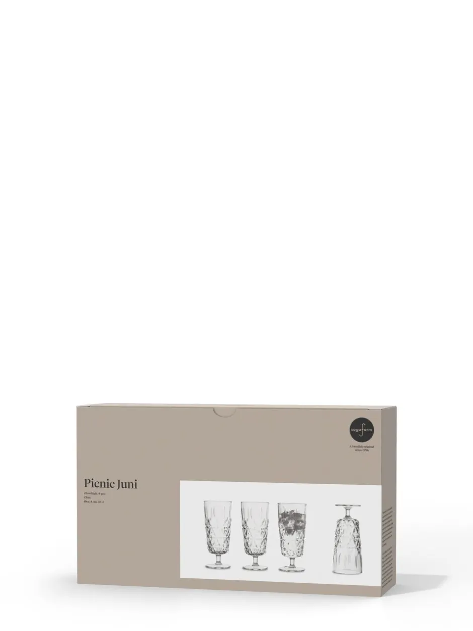 Glas<Sagaform Picnic Juni glass high, 4-pcs (6) Clear
