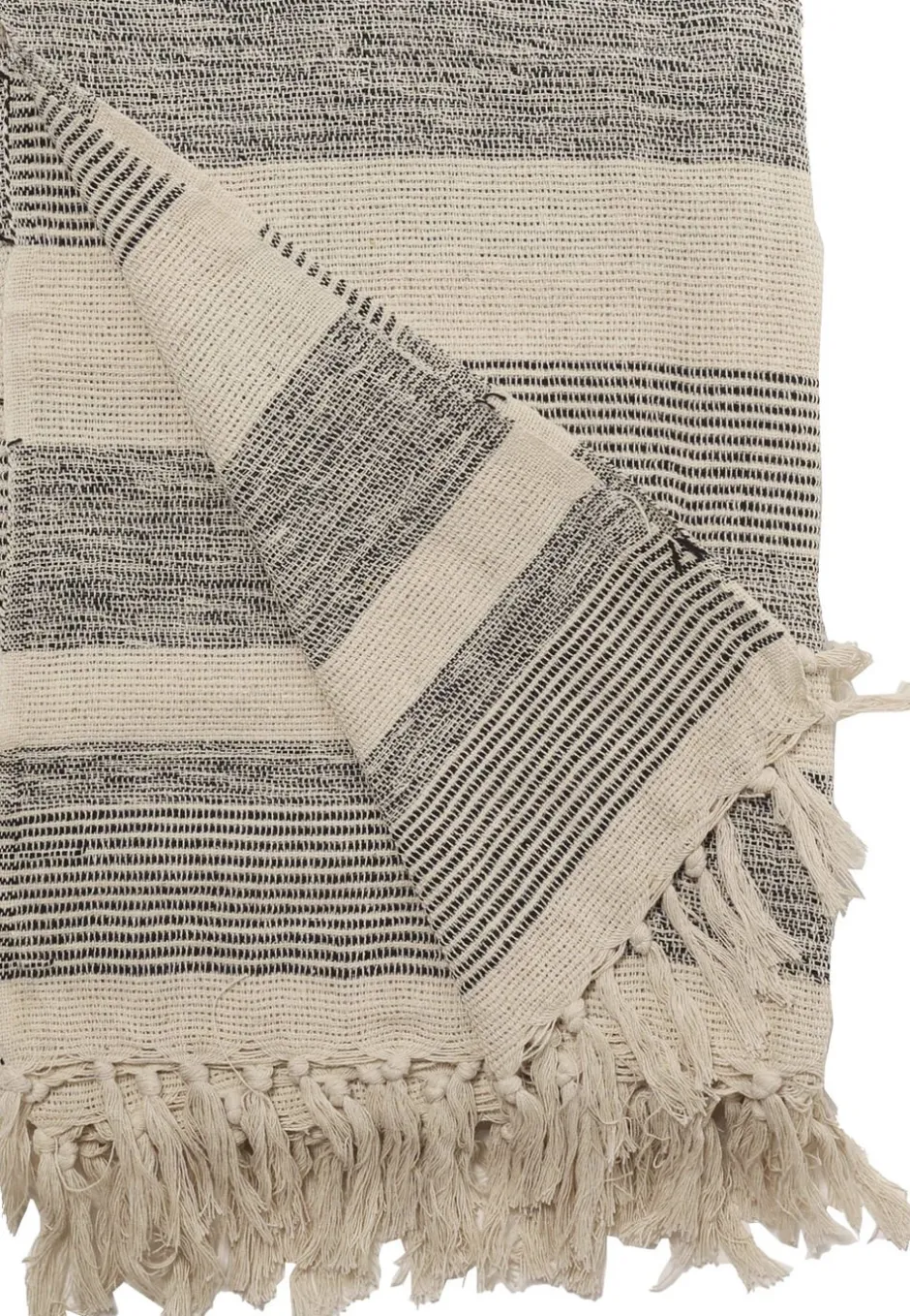 Plaider<AU Maison Plaid, Bandeau-Natur/Sort, 130x180 cm