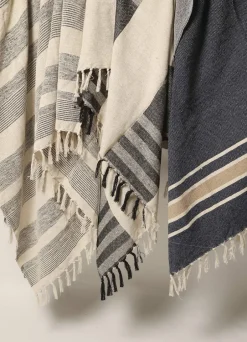 Plaider<AU Maison Plaid, Bandeau-Natur/Sort, 130x180 cm