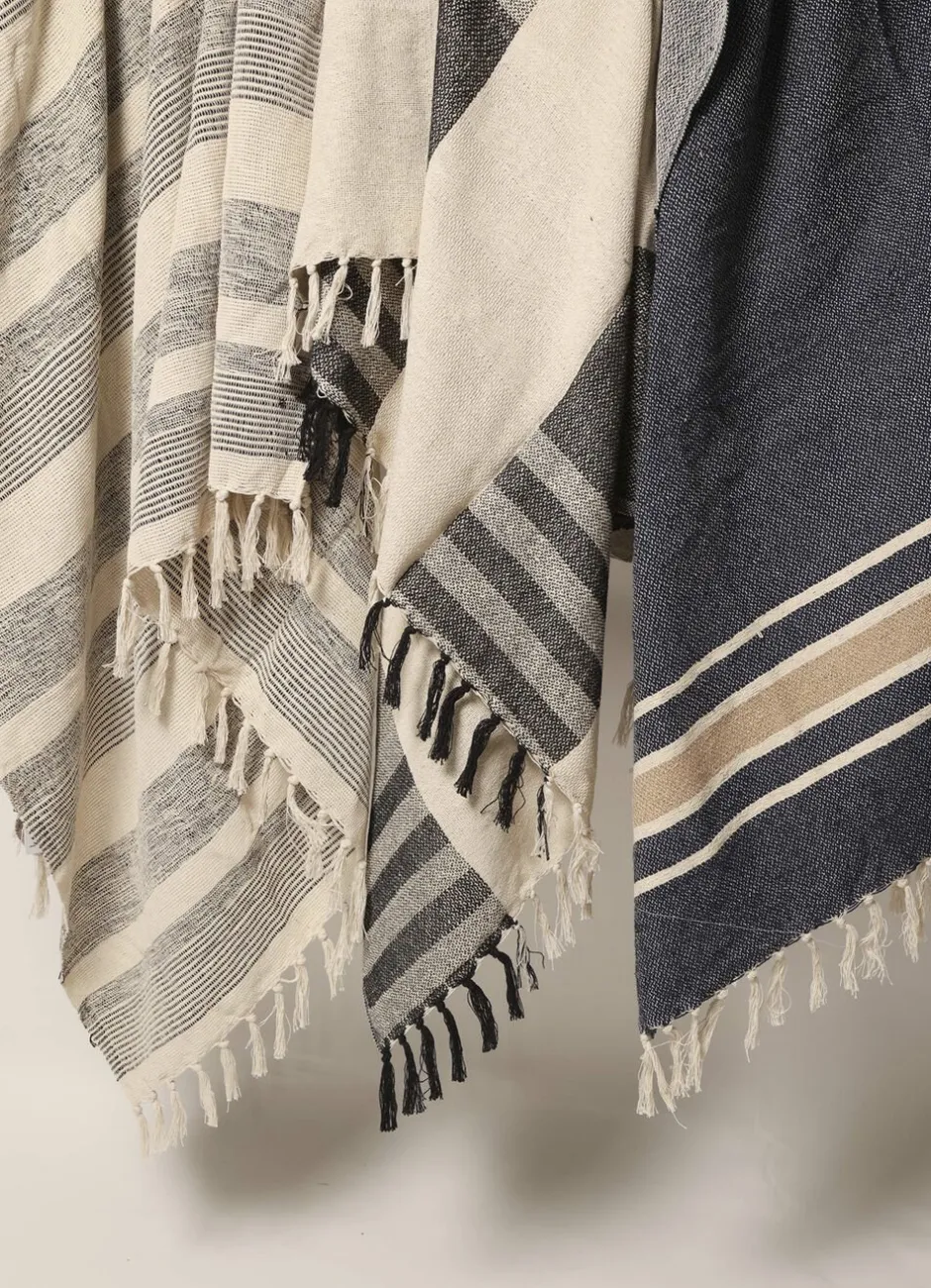 Plaider<AU Maison Plaid, Bandeau-Natur/Sort, 130x180 cm