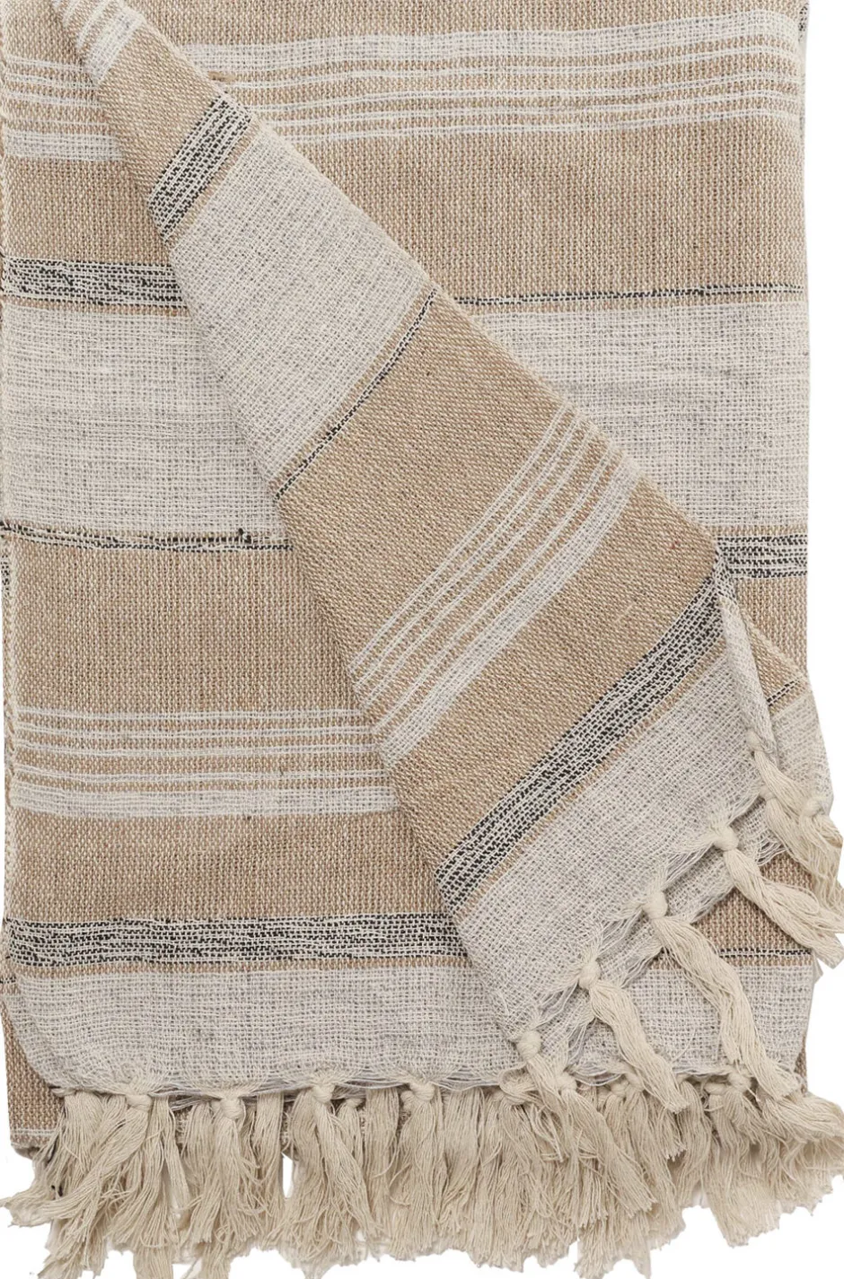 Plaider<AU Maison Plaid, Rå-Natur/Hvid, 130x180 cm