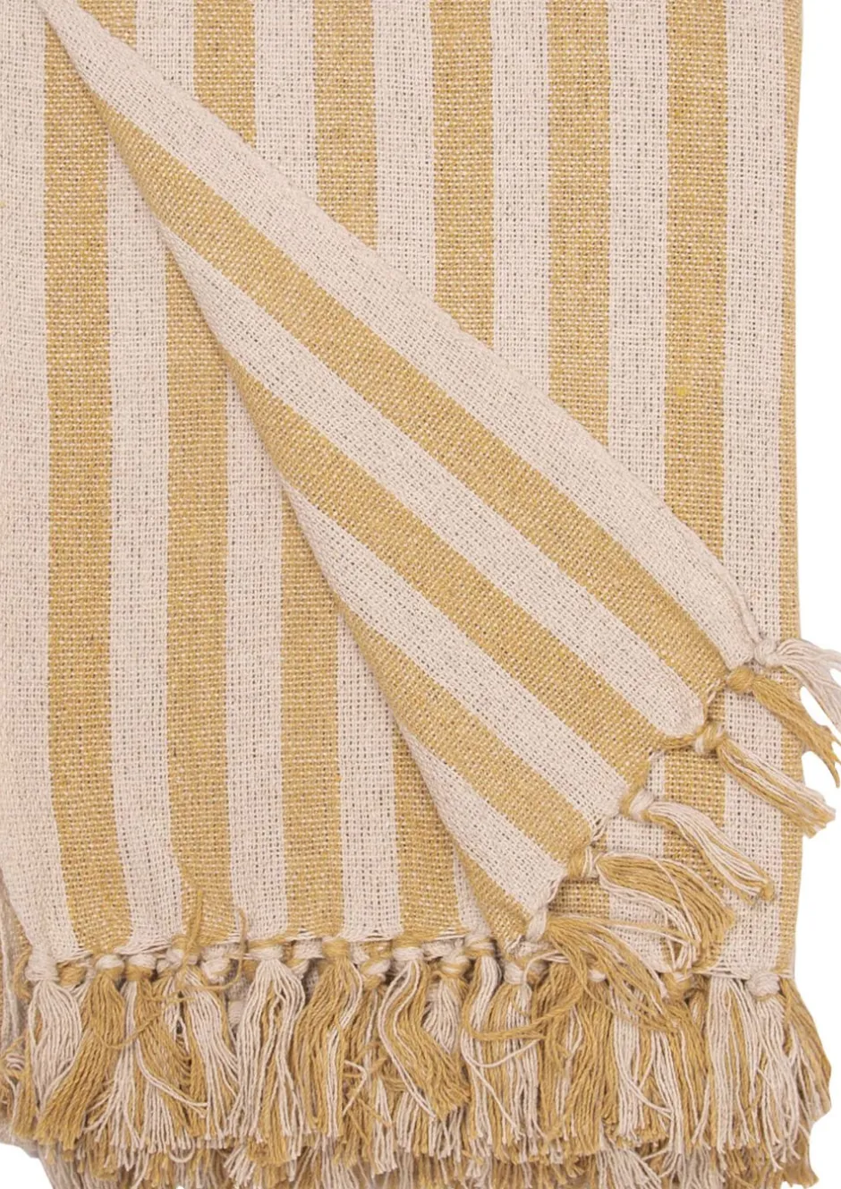 Plaider<AU Maison Plaid, Stribet-Sennep/Naturlig, 130x180 cm