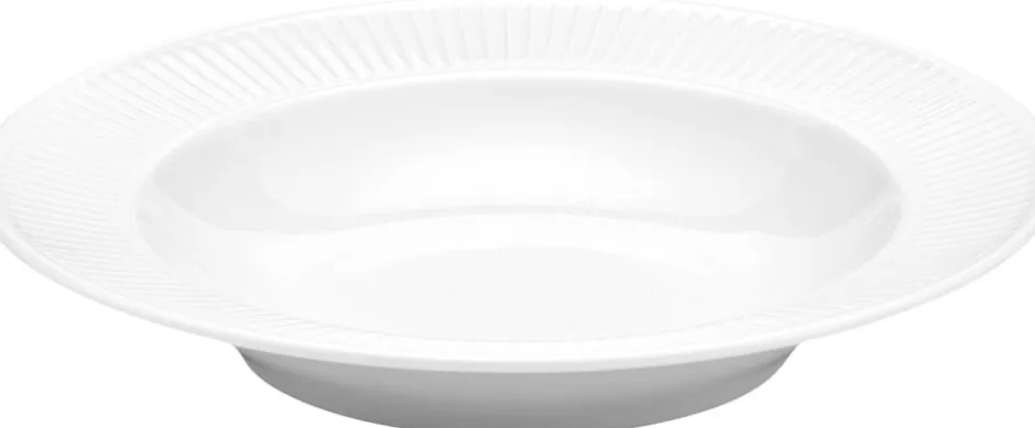 Tallerkener<Pillivuyt Plissé dyb tallerken 22 cm.