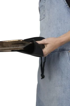 Tekstiler Til Køkkenet<DutchDeluxes Pot Holder, Classic Black Leather, with smart insert