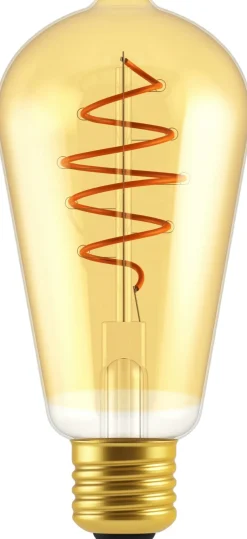 Lampetilbehør<DFTP PÆRE-DEKO E27 ST64 SPIRAL EDISON DÆMP GULD