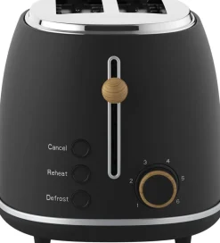Køkkenmaskiner<Witt Premium brødrister, 2 skiver Wood black