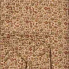 Plaider<Ib Laursen Quilt brun m/røde, orange og grå blomsterranker