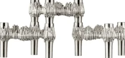 Lys & Lysestager<STOFF Nagel Quist candle holder set with 3 pcs - brushed chrome