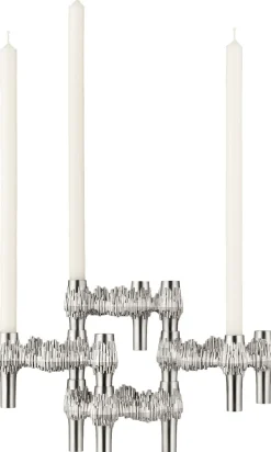 Lys & Lysestager<STOFF Nagel Quist candle holder set with 3 pcs - brushed chrome