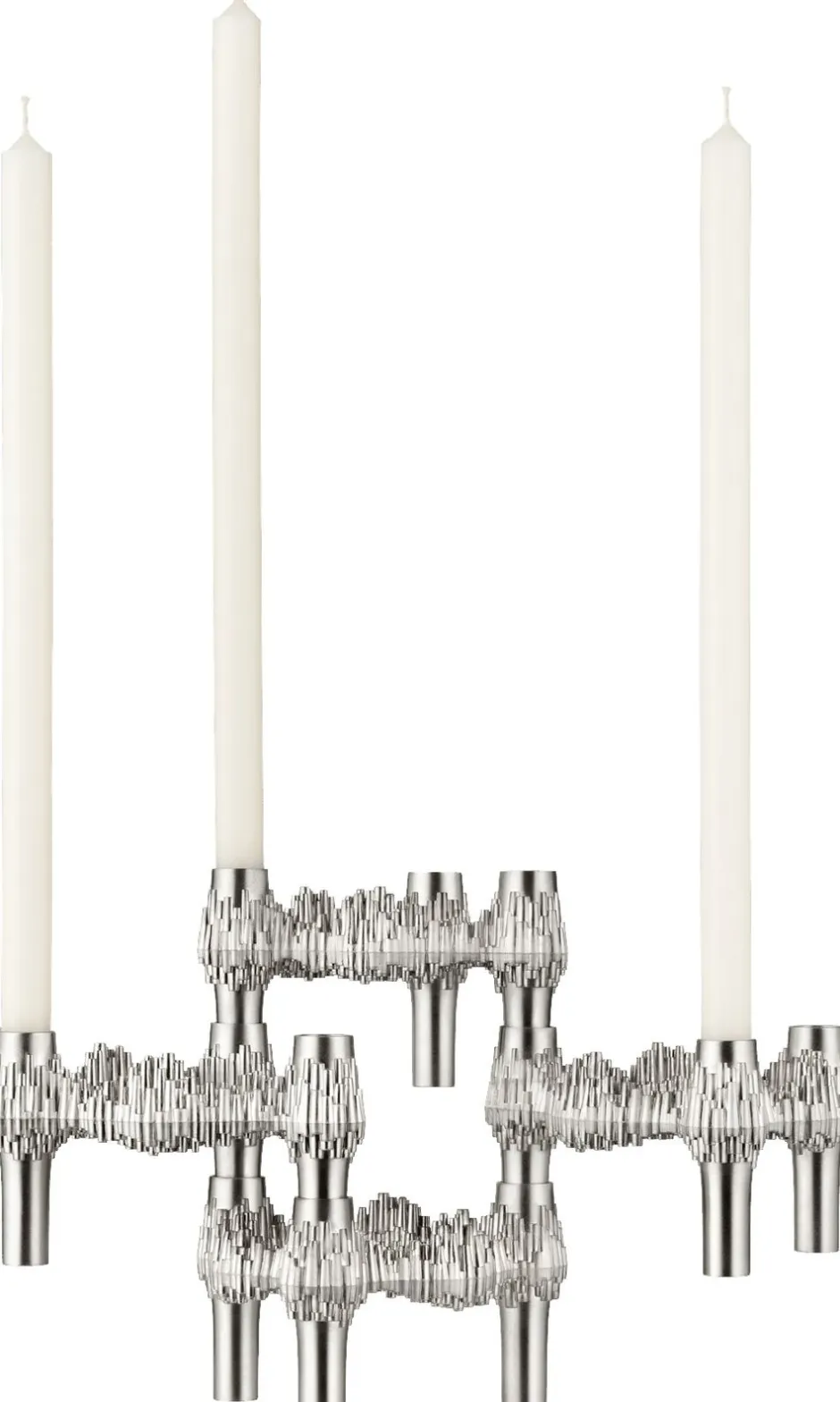 Lys & Lysestager<STOFF Nagel Quist candle holder set with 3 pcs - brushed chrome