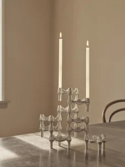 Lys & Lysestager<STOFF Nagel Quist candle holder set with 3 pcs - brushed chrome