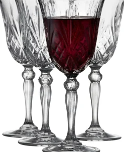 Glas<Lyngby Glas Rødvin 4 stk. Lyngby Melodia