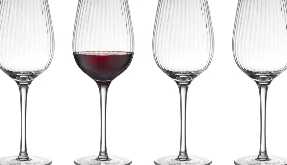 Glas<Lyngby Glas Rødvinsglas Palermo Gold 40 cl 4 stk.