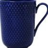 Kopper & Krus<Lyngby Porcelæn Rhombe Color Krus med hank 33 cl mørk blå porcelæn