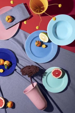 Tallerkener<Lyngby Porcelæn Rhombe Color Middagstallerken Ø27 cm blå