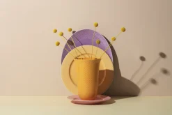 Vaser & Urtepotteskjulere<Lyngby Porcelæn Rhombe Color Vase H20 gul porcelæn