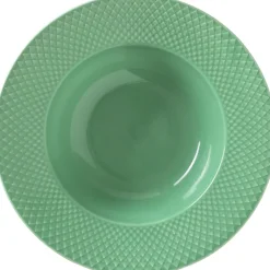 Tallerkener<Lyngby Porcelæn Rhombe Dyb tallerken Ø24,5 cm grøn porcelæn