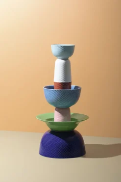 Tallerkener<Lyngby Porcelæn Rhombe Dyb tallerken Ø24,5 cm grøn porcelæn