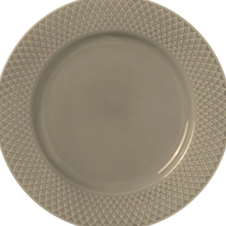 Tallerkener<Lyngby Porcelæn Rhombe Earth Frokosttallerken Ø23 cm clay