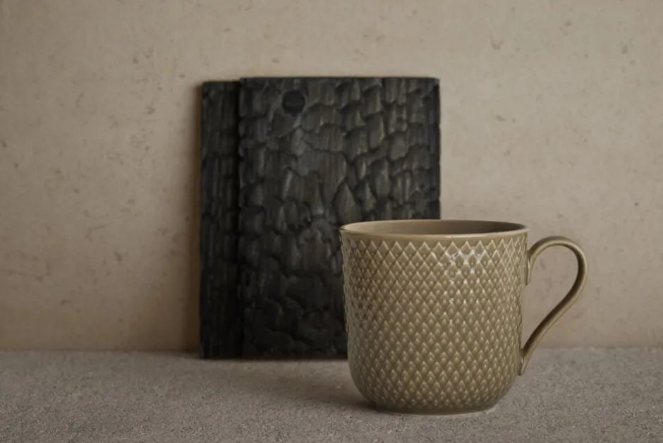 Kopper & Krus<Lyngby Porcelæn Rhombe Earth Krus med hank 39 cl clay