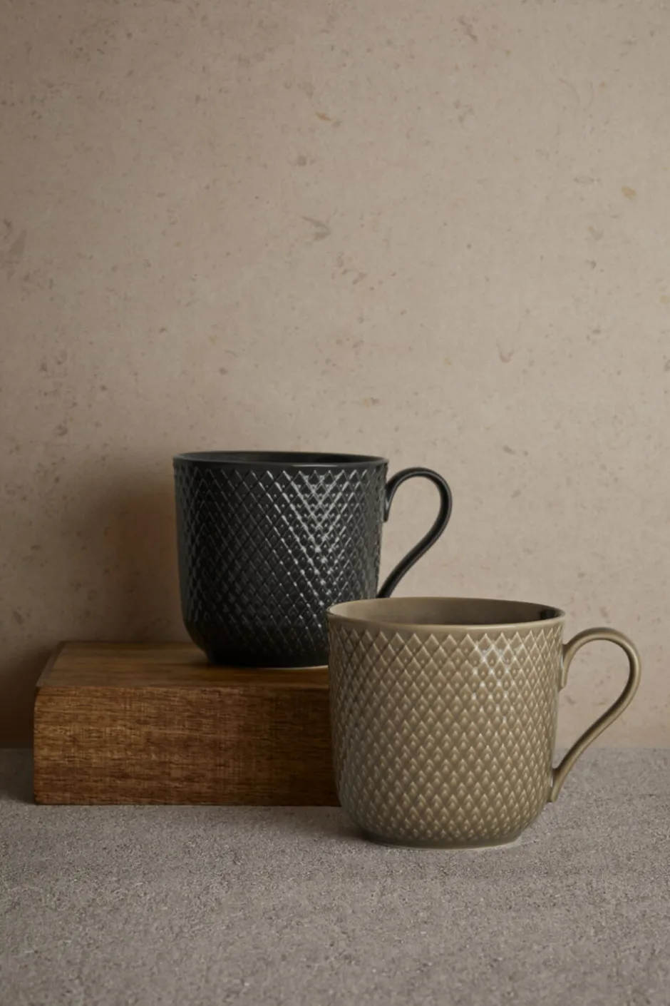Kopper & Krus<Lyngby Porcelæn Rhombe Earth Krus med hank 39 cl clay