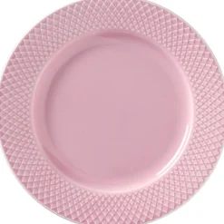 Tallerkener<Lyngby Porcelæn Rhombe Frokosttallerken Ø21 cm rosa porcelæn