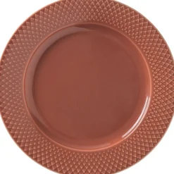Tallerkener<Lyngby Porcelæn Rhombe Frokosttallerken Ø23 cm terracotta porcelæn