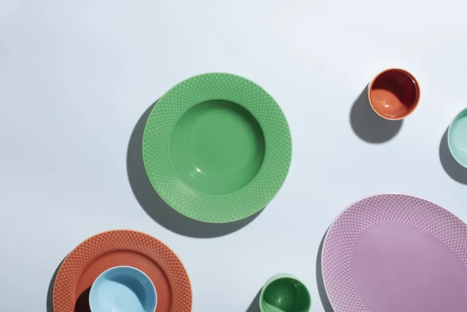 Tallerkener<Lyngby Porcelæn Rhombe Frokosttallerken Ø23 cm terracotta porcelæn
