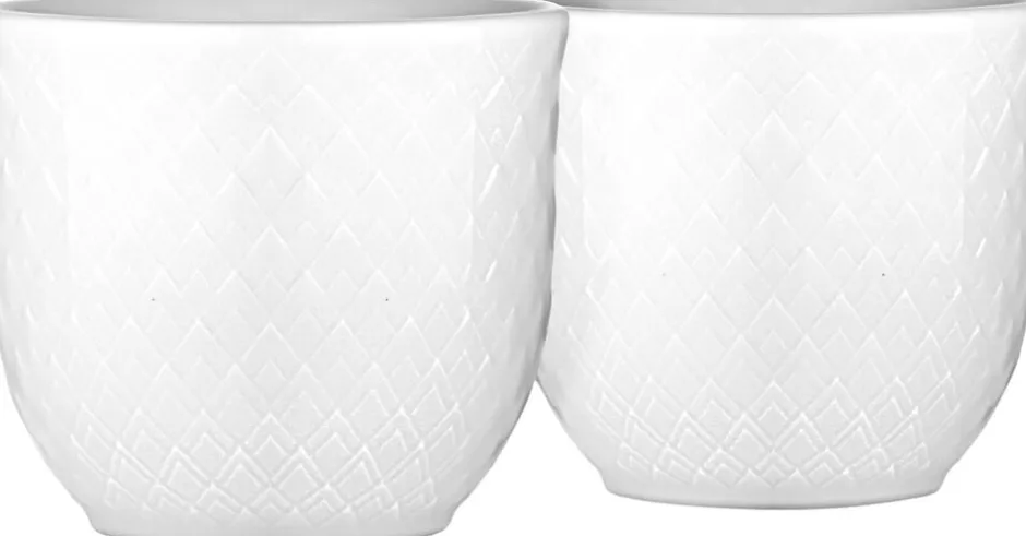 Tilbehør Til Bordet<Lyngby Porcelæn Rhombe Æggebæger H4,5 hvid porcelæn 2 stk.