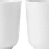 Kopper & Krus<Lyngby Porcelæn Rhombe mug 33cl, white 2 stk.