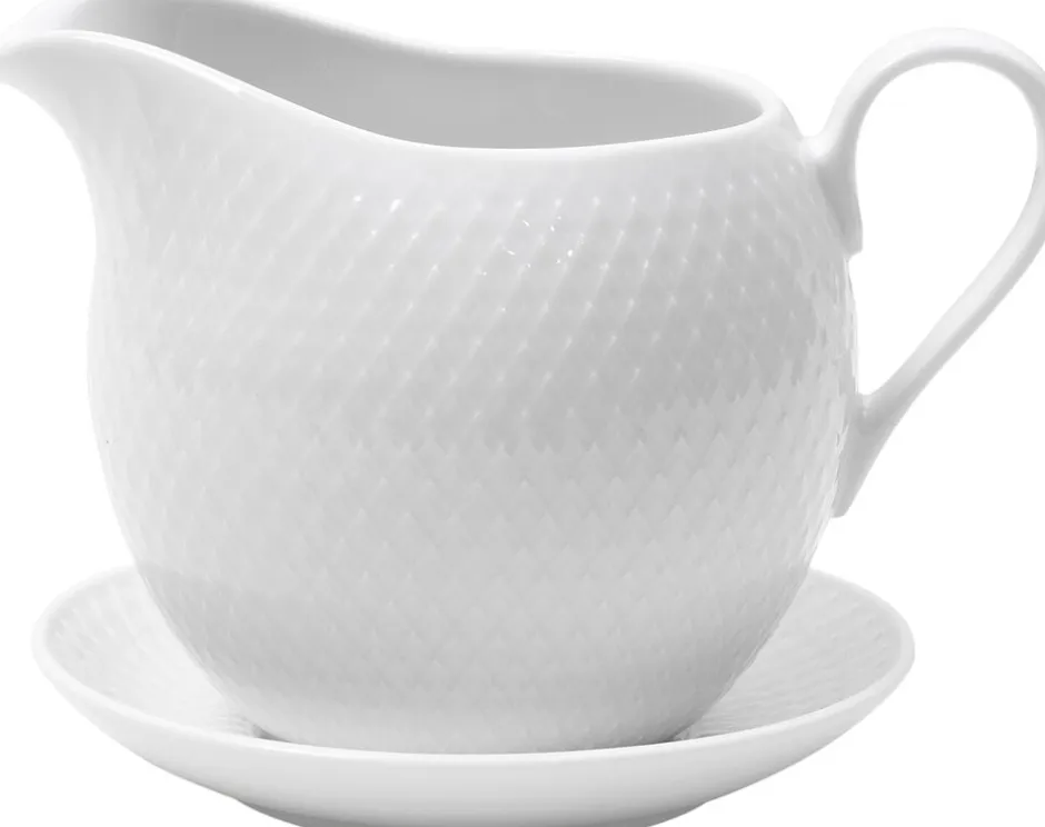 Tilbehør Til Bordet<Lyngby Porcelæn Rhombe Saucekande 67 cl hvid porcelæn