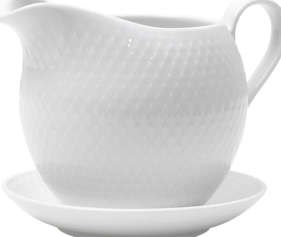 Tilbehør Til Bordet<Lyngby Porcelæn Rhombe Saucekande 67 cl hvid porcelæn