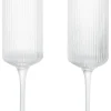 Glas<Ferm Living Ripple Champagne Flutes - Set of 2 - Clear