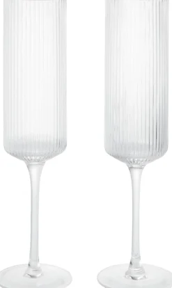 Glas<Ferm Living Ripple Champagne Flutes - Set of 2 - Clear
