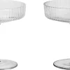 Glas<Ferm Living Ripple Champagne Saucers - Set of 2 - Clear