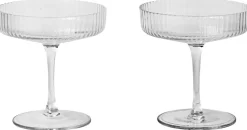 Glas<Ferm Living Ripple Champagne Saucers - Set of 2 - Clear