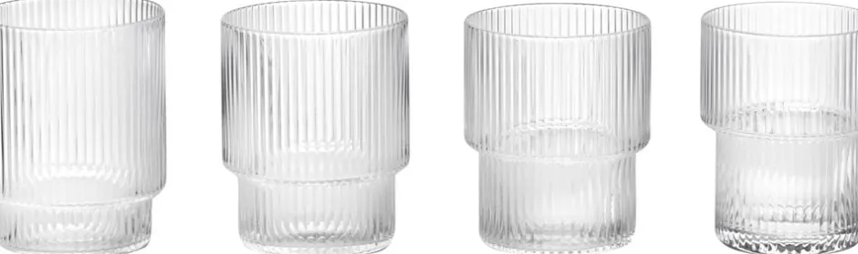 Glas<Ferm Living Ripple Glasses - Set of 4 - Clear