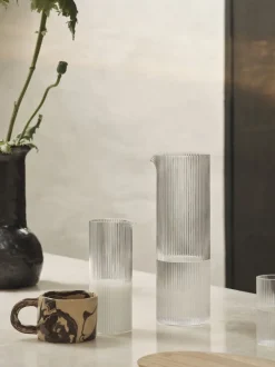 Karafler & Kander<Ferm Living Ripple Milk Jug - Clear