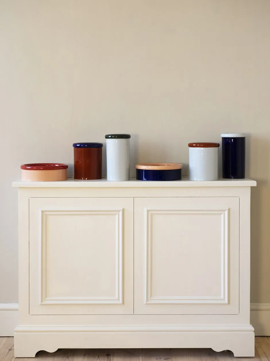 Vaser & Urtepotteskjulere<NINE ROD Pot ceramic H175 x Ø153 Dark blue/Terracotta