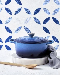Gryder & Pander<Le Creuset Rund støbejernsgryde 6,7L Azure Blue