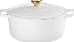 Gryder & Pander<Le Creuset Rund støbejernsgryde 6,7L White