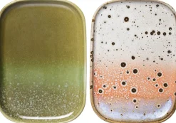Opbevaring<HK Living 70s ceramics small trays atlas set of 2