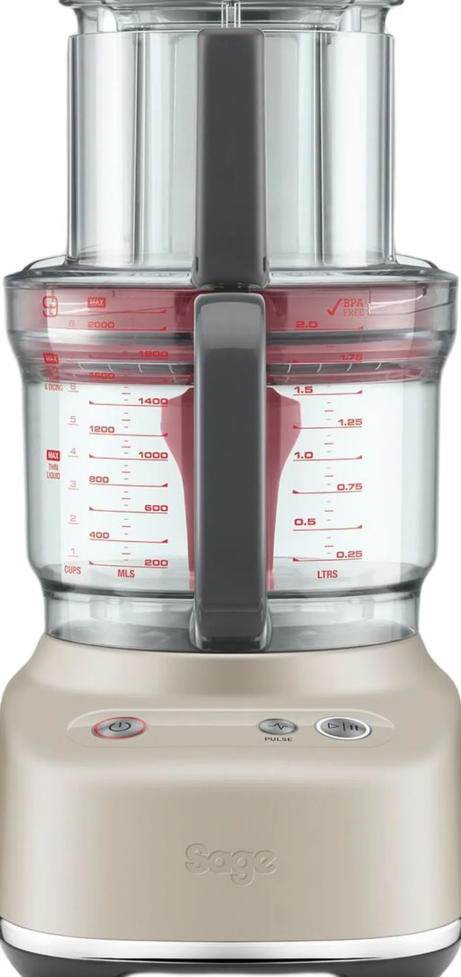 Køkkenmaskiner<SAGE SFP638ALM Paradice 9 Food processor Almond Nougat