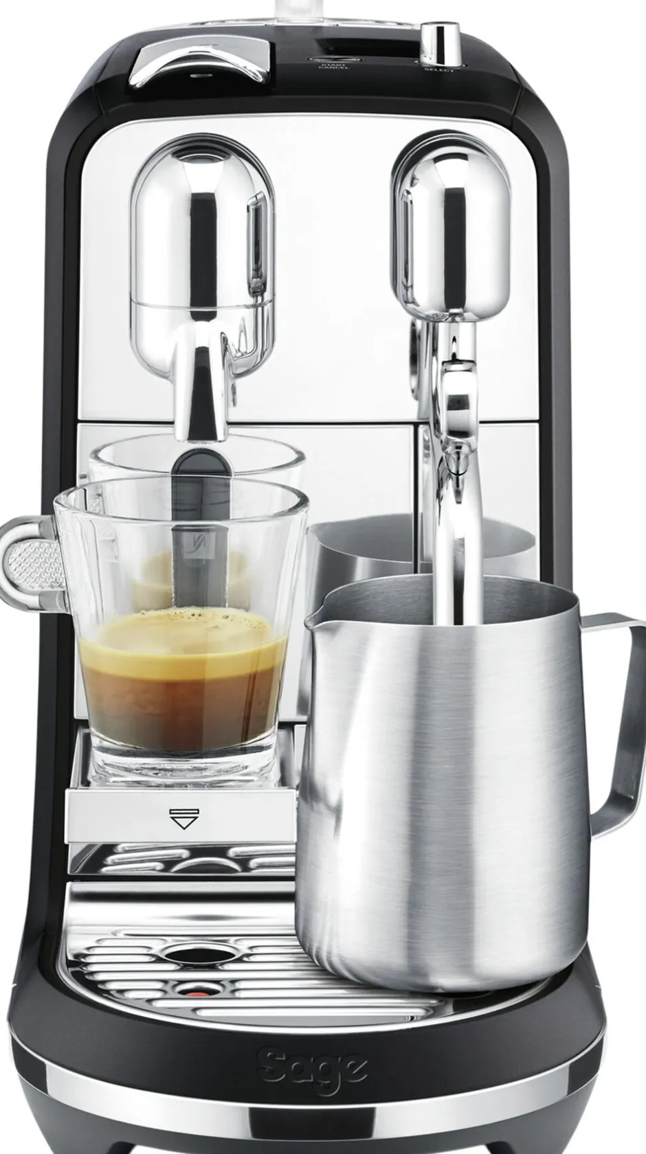 Kaffe & Te<Nespresso SAGE SNE 800 BTR KAPSELMASKINE The Creatista Plus - Black Tr